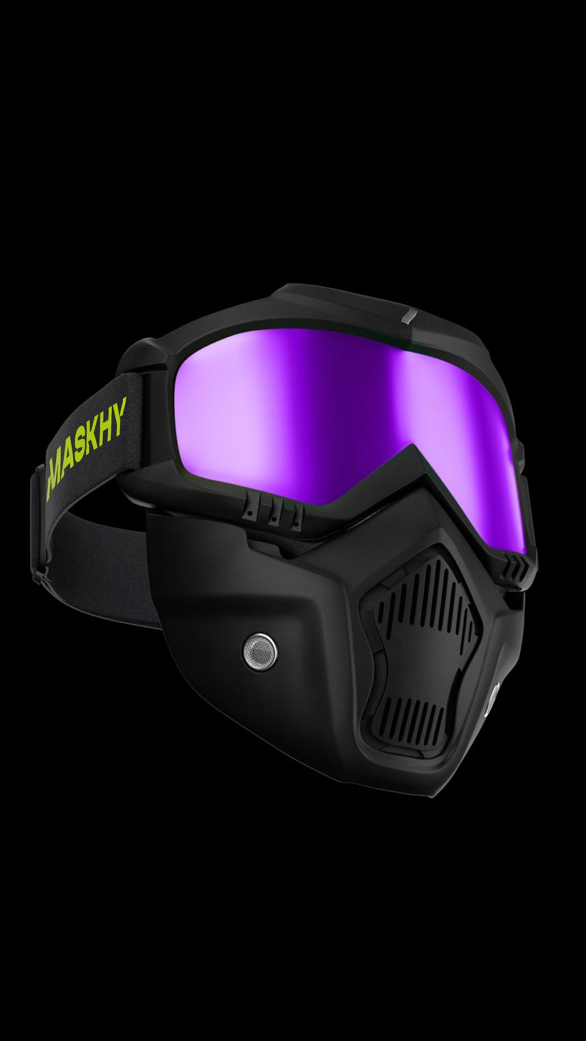 Maskhy Wavy full-face jet ski mask in Black Onyx, studio shot #color_black onyx