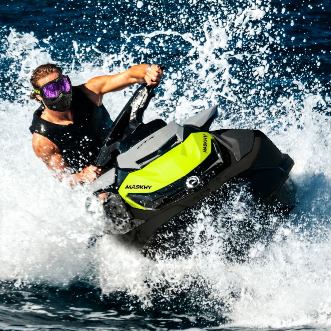 Maskhy Wavy full-face jet ski mask in Black Onyx, detail #color_black onyx