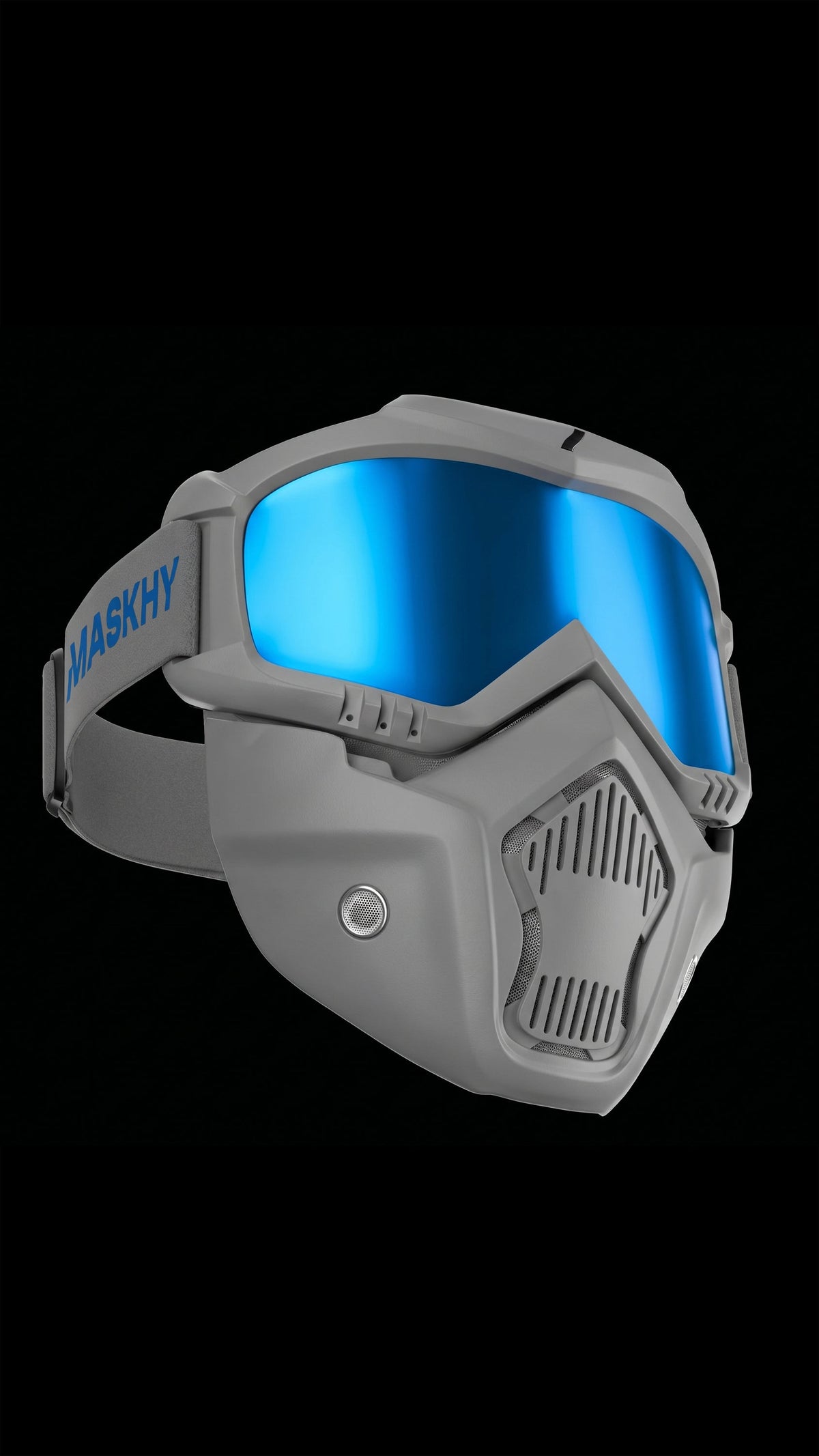 Maskhy Wavy full-face jet ski mask in Stormy Gray, studio shot #color_stormy gray